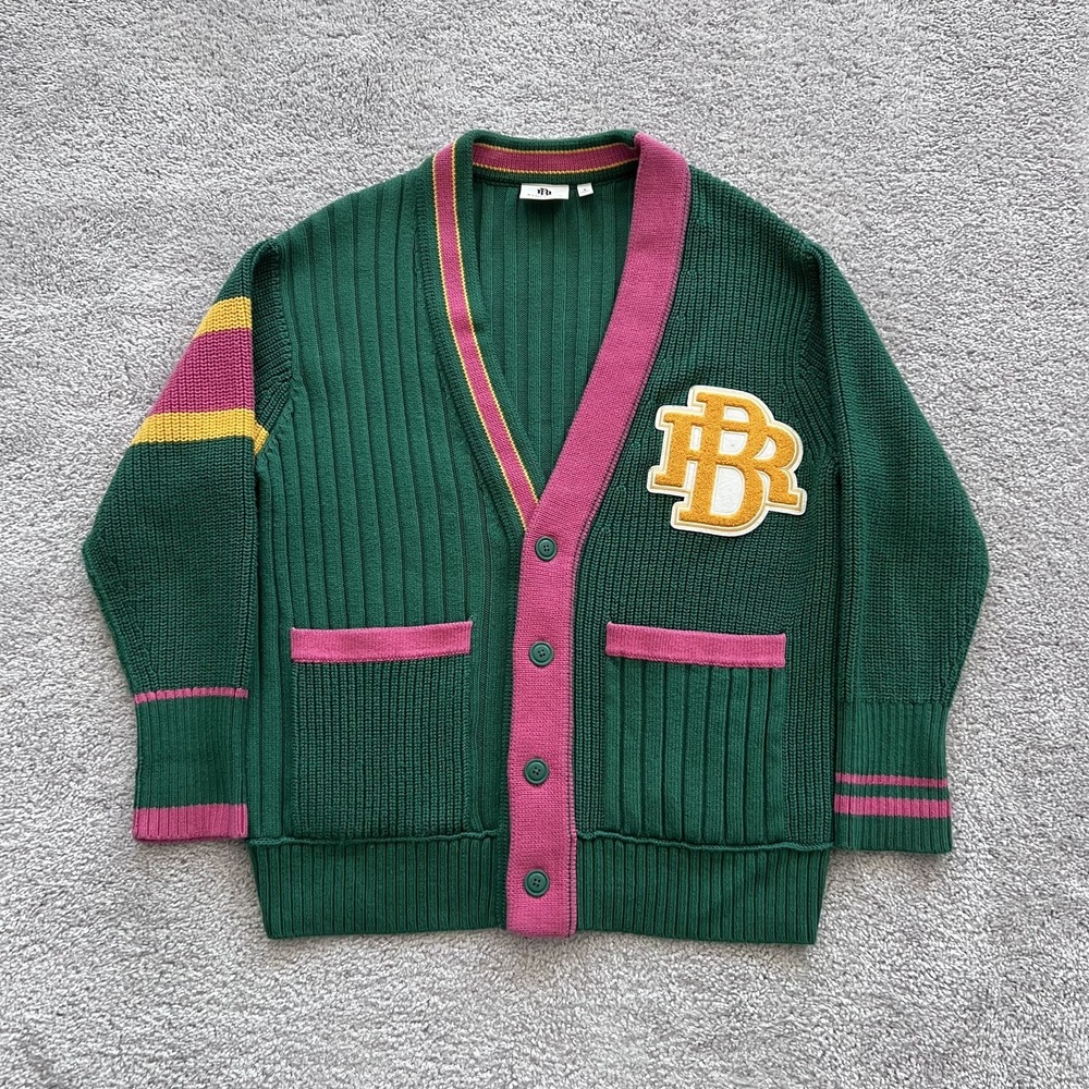 Banana Republic Athletics Varsity Cardigan Sweater‎ Womens S Green
